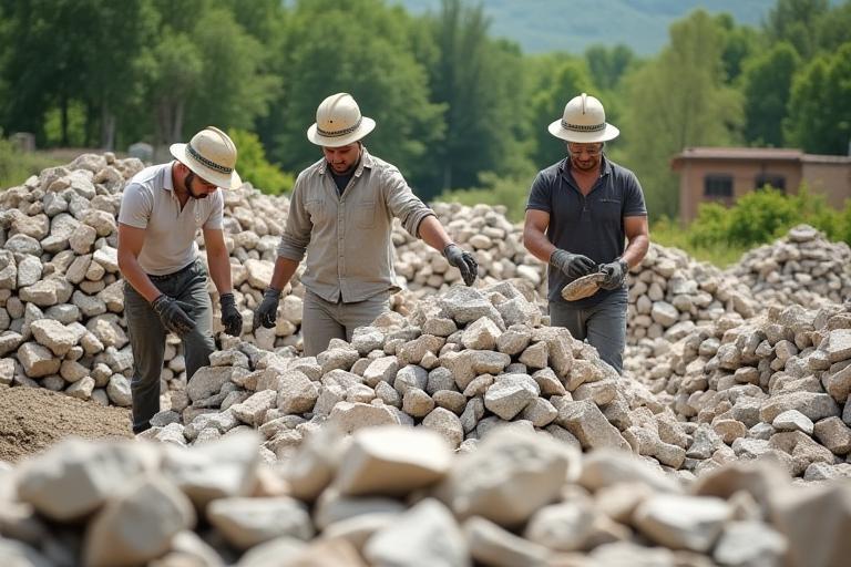 Tri des matériaux sur chantier