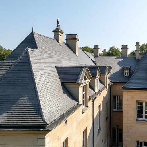 Toit du Château de la Cheyrelle après