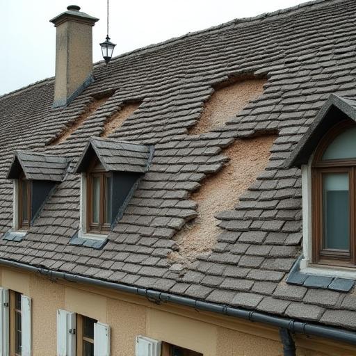 Toit du Château de la Cheyrelle avant
